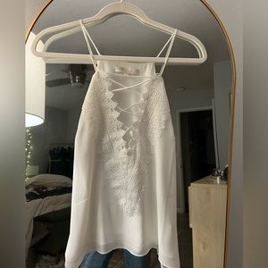 WayF White Posie Lace Strappy Tank Top Size Small
